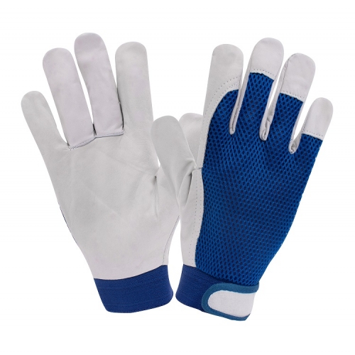 RĘKAWICE OCHRONNE WZMOCNIONE KOZIĄ SKÓRĄ X-TEC MESH ROZ 9-10